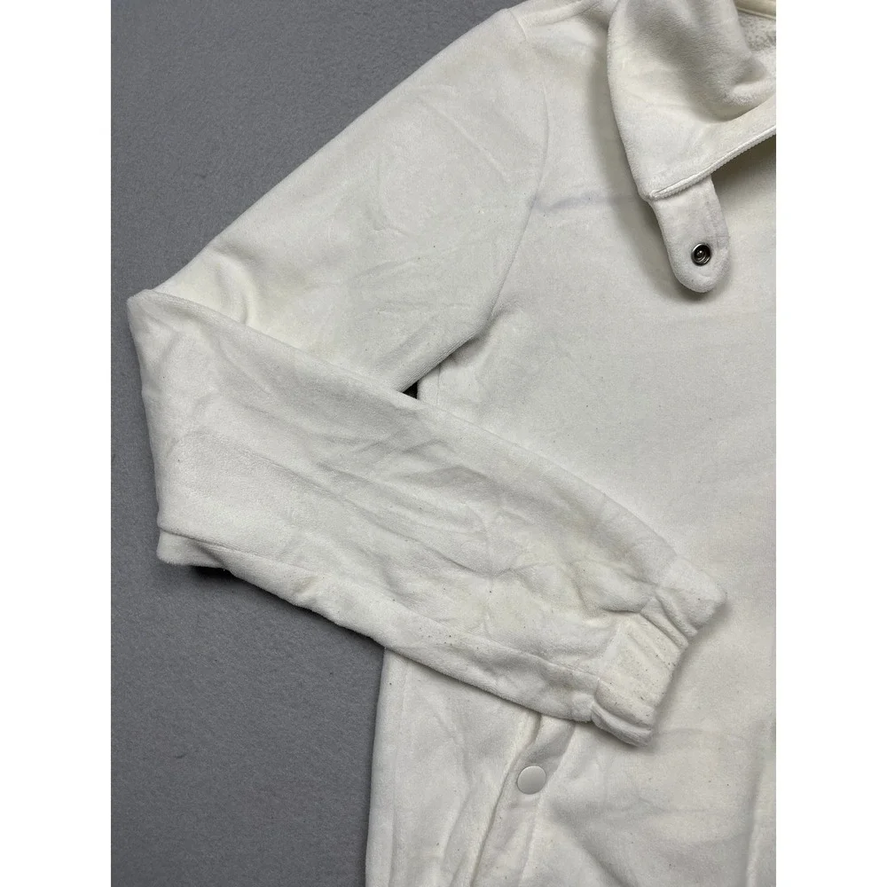 Lacoste Full Zip Jacket Polyester White Solid 36 Womens
